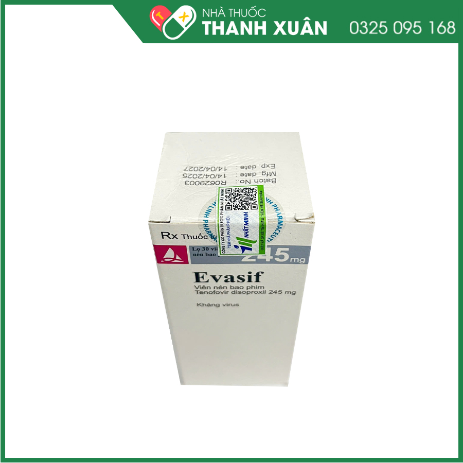 Evasif thuốc điều trị viêm gan B hoặc phối hợp điều trị nhiễm HIV-1 ở người trưởng thành